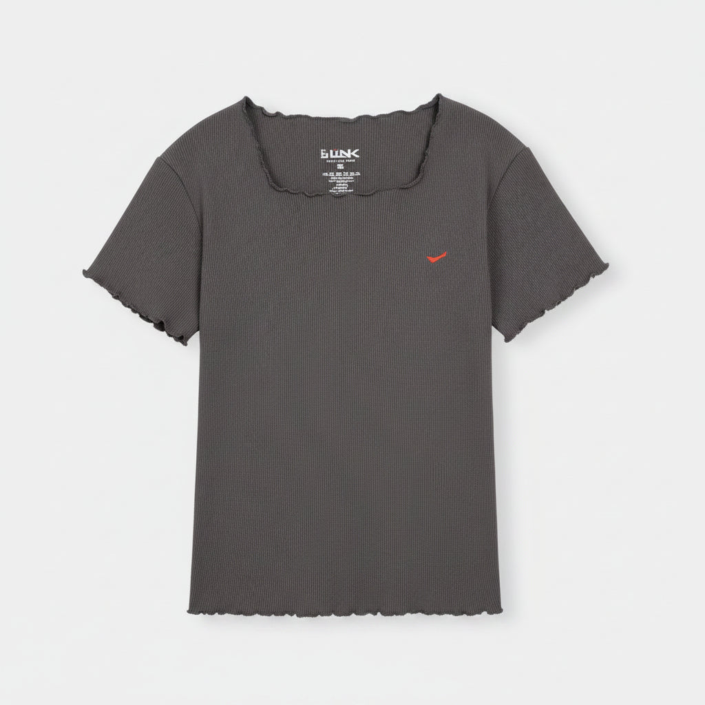 Women's Charcoal Ribbed T-Shirt