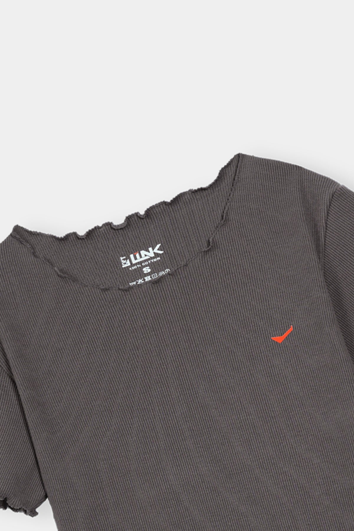 Women's Charcoal Ribbed T-Shirt
