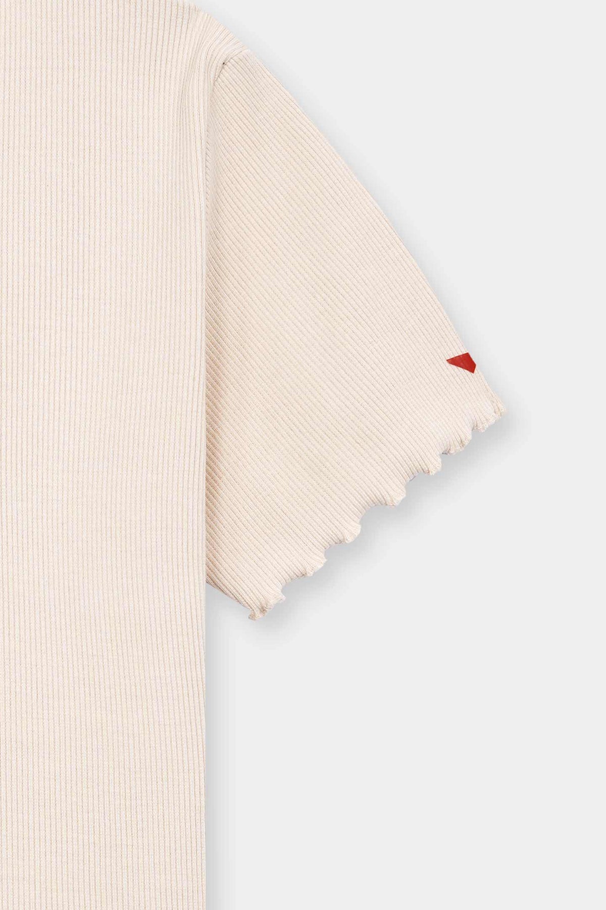 Womens Beige Ribbed Tee