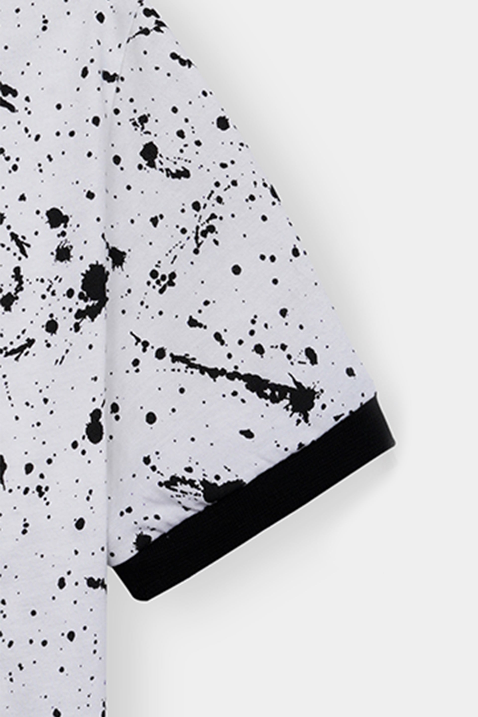 Women's White & Black Splatter Print T-Shir