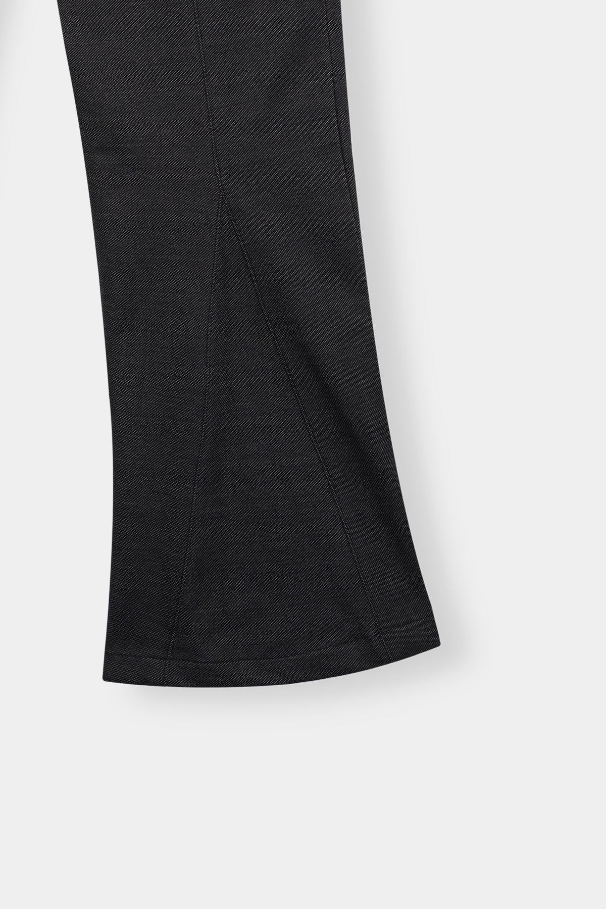 Classic Flared Jet Black Trousers with Pocket Detail