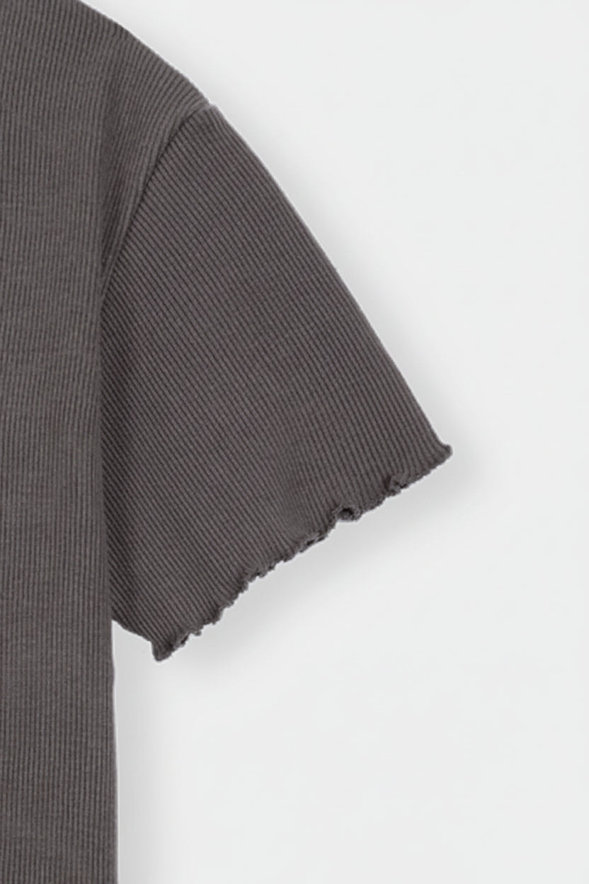 Women's Charcoal Ribbed T-Shirt