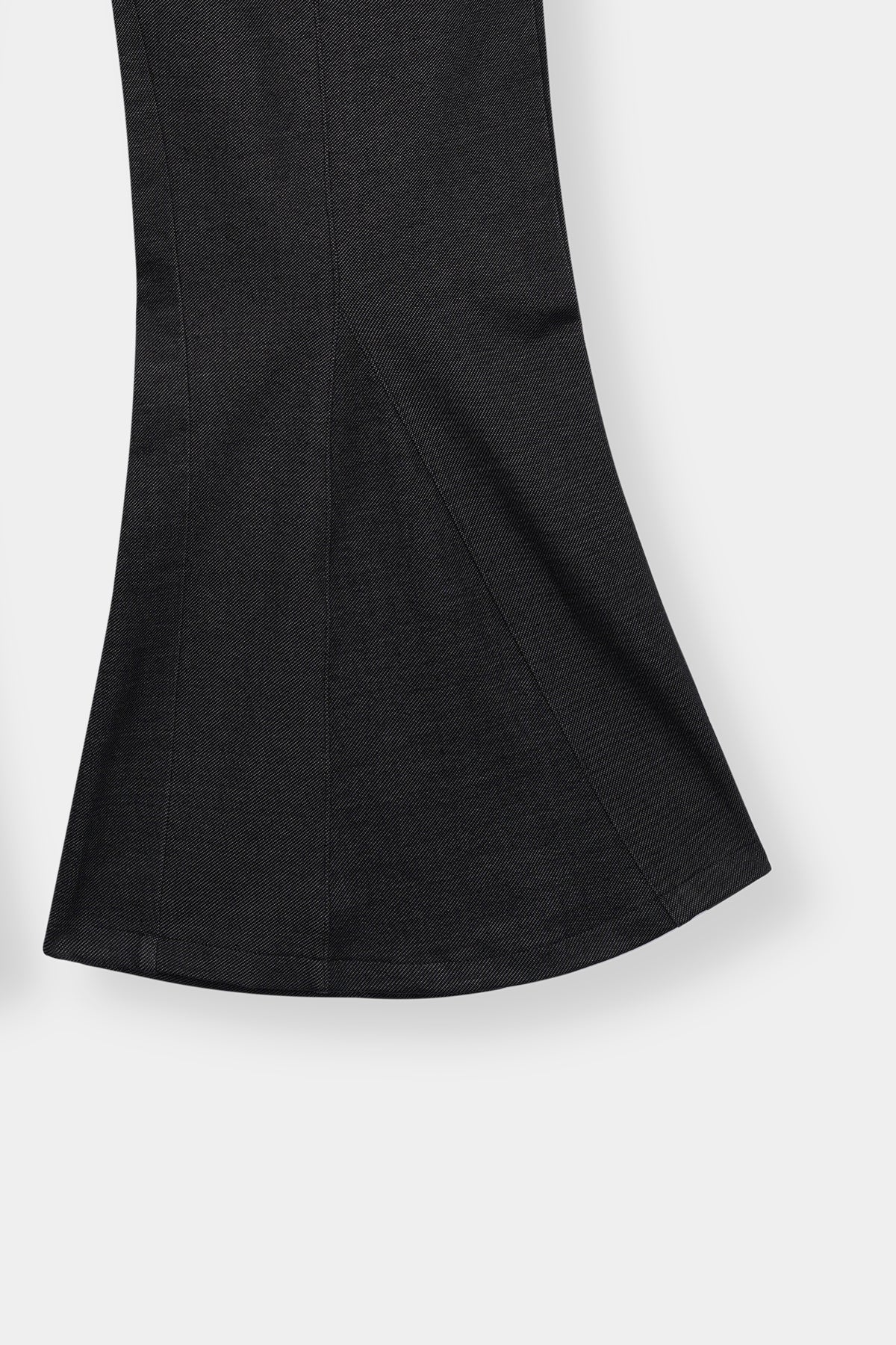 High-Waisted Flared Trousers with Contrast Belt
